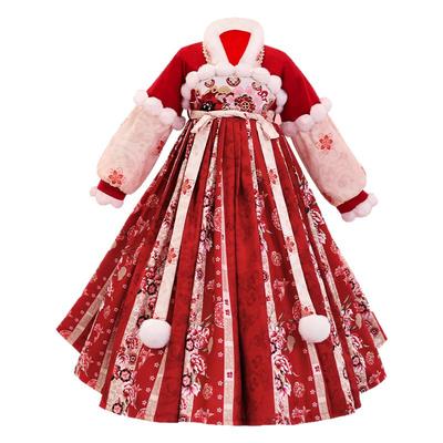 汉服女童2025新款冬装古风超仙小女孩唐装新中式儿童拜年服古装冬