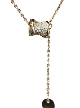 东大门轻奢时尚小众设计流苏葫芦镶钻吊坠项链简约百搭送女友礼物