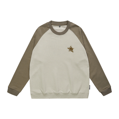 韦恩泽维尔休闲撞色拼接套头卫衣