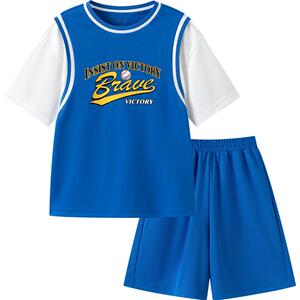 巴拉巴拉男童短袖运动套装中大童宝宝篮球服夏装新款童装儿童速干