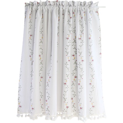 枝蔓藤条棉布透光田园风窗帘