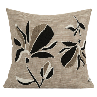 BACKTO卜凸木兰新中式中古黑咖色抱枕绣花沙发靠枕床头靠垫样板间