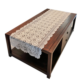 如意手工编织桌布钩针钩花茶几五斗橱柜子盖布巾纯棉钢琴镂空桌旗