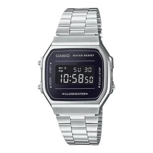 casio卡西欧小方块手表男正品运动防水小银块学生电子表A168WEM-1