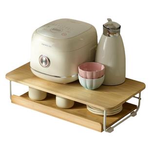 厨房置物架抽拉架微波炉架子台面烤箱电饭煲碗碟调料收纳架