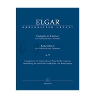 【促销】埃尔加大提琴协奏曲E小调op85 带钢伴 骑熊士原版乐谱 Elgar Concerto for Violoncello and Orchestra E minor BA9040-90