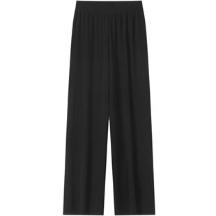 冰丝阔腿裤女薄款雪纺高腰宽松直筒显瘦拖地休闲大码防晒垂坠感夏