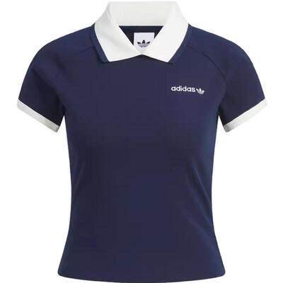 adidas阿迪达斯三叶草女子SHORT POLO运动休闲短袖T恤KF9610