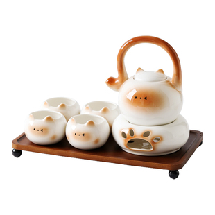 暹罗猫茶具水具套装茶壶泡茶家用可爱陶瓷水壶乔迁礼新婚生日礼物
