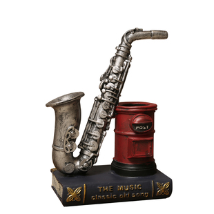 高级创意笔筒儿童男孩轻奢桌面装饰品老师生日礼物小提琴艺术摆件