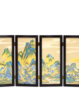 江山多娇摆件桌面屏风摆台