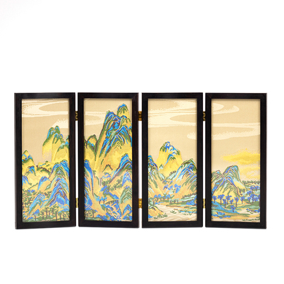 江山多娇摆件桌面屏风摆台