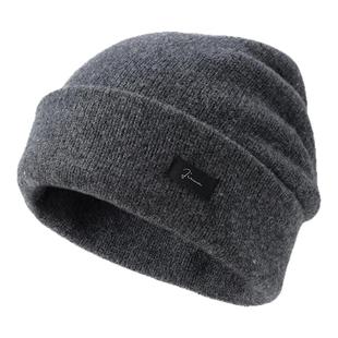 玖慕纯羊毛男士毛线帽子秋冬大头围双层针织中年冷帽加厚保暖护耳