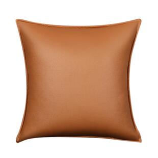 科技布抱枕客厅沙发靠垫床头大靠背抱枕套方形高端皮沙发靠枕橙色