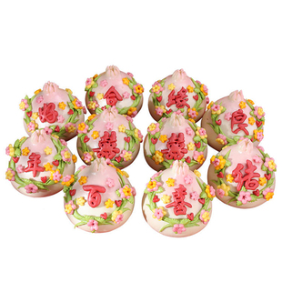 孔奶奶胶东花饽饽醒狮龙蛇生日长岁周岁儿童满月百日花样馒头馍馍