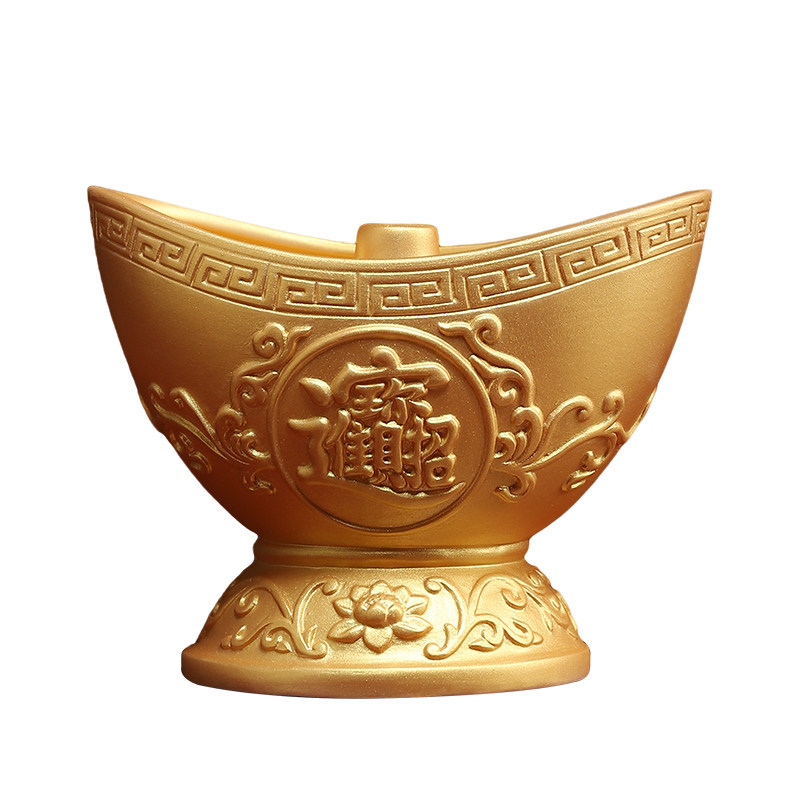 陶瓷金元宝油灯灯盏酥油财神观音