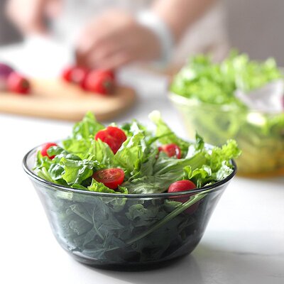 耐热玻璃蔬菜沙拉碗泡面早餐套装欧式碗简约餐具微波双耳可玻璃