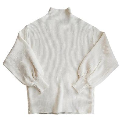 慵懒风宽松外穿灯笼袖针织衫上衣