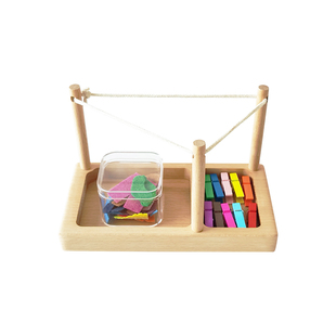 善学木制晾晒衣服教具夹夹子套装蒙台梭利精细动作训练日常生活区