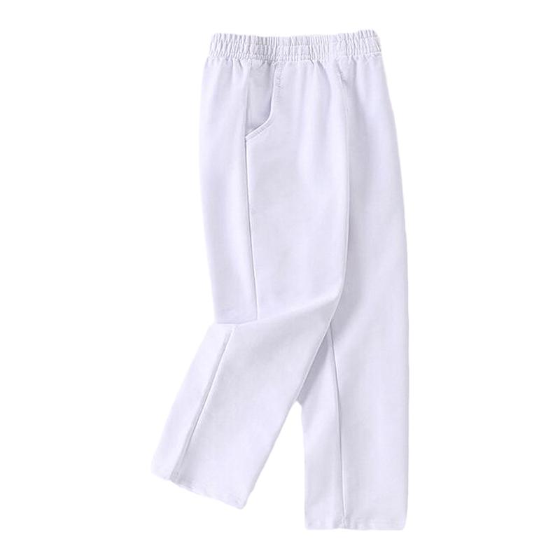 中小学生白色校服裤子春秋直筒男女童藏青深蓝儿童灰色条杠运动裤