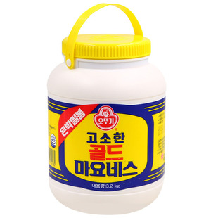 整箱4桶包邮韩国进口不倒翁沙拉酱奥土基蛋黄酱色拉酱3.2Kg/桶