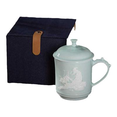 手工雕刻茶杯青瓷高岭土禅茶