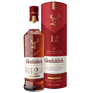 御玖轩 格兰菲迪12年天使雪莉桶单一麦芽苏格兰威士忌洋酒700ml
