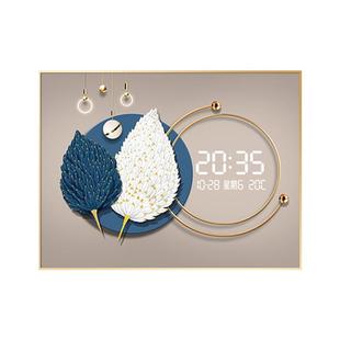 雷达感应LED电子钟装饰画电表箱万年历掀盖式客厅闸盒遮挡挂钟表