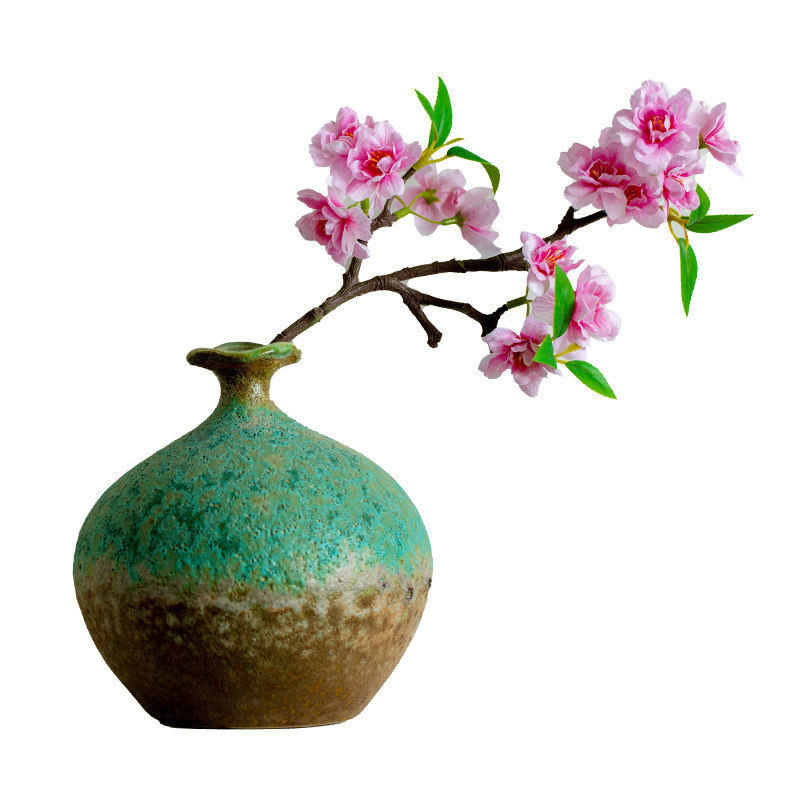 粉色浣溪小桃花仿真花宋代美学插花客厅假花摆设餐桌装饰品摆件
