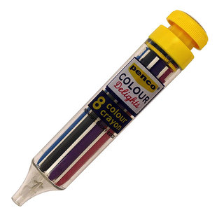 日本hightide penco彩色按动8色蜡笔便携有趣安全儿童用蜡笔混色