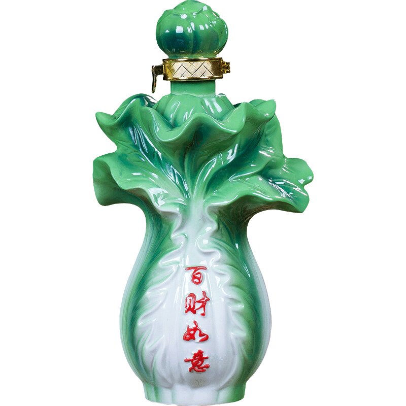 景德镇陶瓷酒瓶白菜空瓶一斤装高档密封家用酒壶酒坛百财如意礼盒