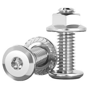 304不锈钢平头倒边内六角螺丝螺母大全法兰螺丝帽斜边螺栓家具圆