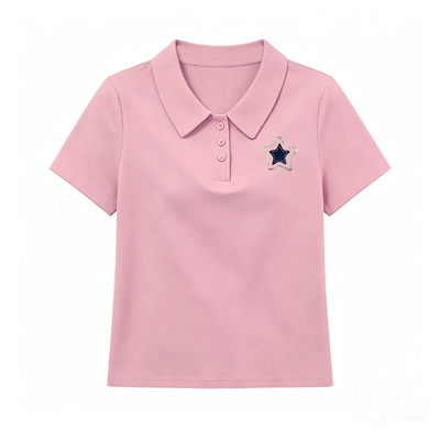 韩版休闲通勤polo领短袖上衣女