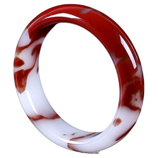 高级感中国风正品琉璃仿新疆鸡血玉和田玉石手镯金丝玉玉镯子