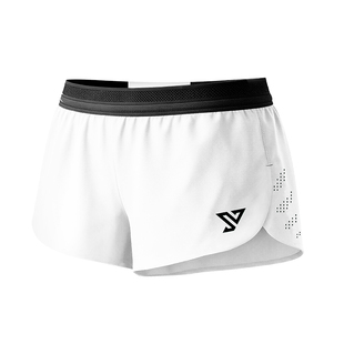 压胶透气男女跑步运动短裤马拉松竞速田径专业训练速干三分裤内衬