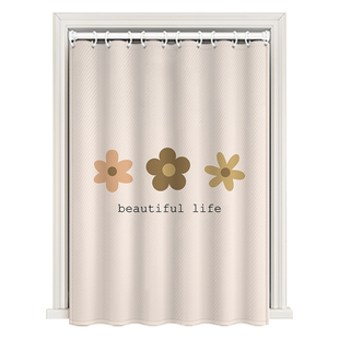 卫生间窗户防水窗帘遮挡帘伸缩杆一整套免打孔安装防走光隐私帘子