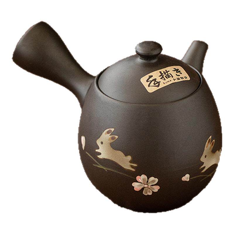 日本进口常滑烧侧把急须壶日式手工家用泡茶壶防烫过滤小清新茶具