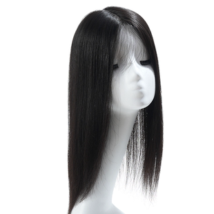 梧桐雨假发蕾丝双递针真人发丝光头整顶发套长短直发中分刘海定制