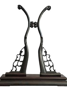 底座中式扇子展示支架实木摆件