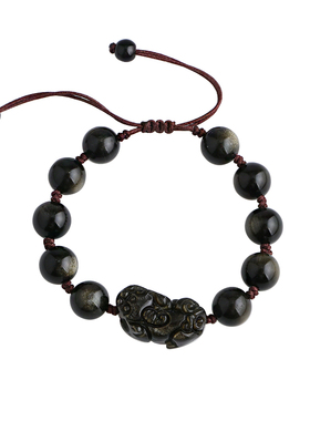 YUSTUDIO情侣金曜石国潮风手链