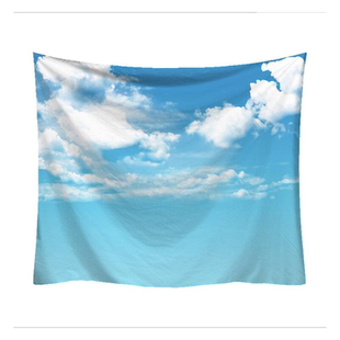 北欧ins清新白云蓝天壁毯墙壁装饰挂布床头卧室宿舍背景布毯桌布
