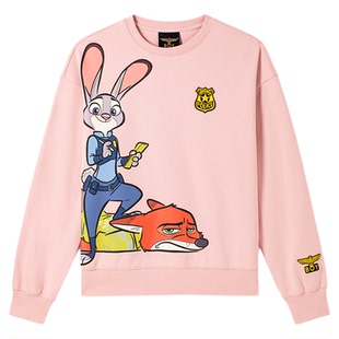 【迪士尼疯狂动物城合作】BOYLONDON朱迪尼克情侣卫衣春季N03091