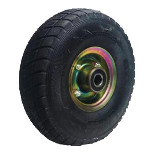 10寸充气轮胎手推车350-4打气轮子老虎车脚两轮连轴重型橡胶轱辘