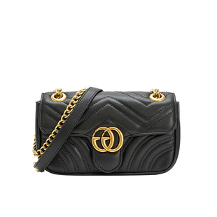 真皮马蒙包包女2025新款高级感小香链条小方包百搭桃心单肩斜挎包