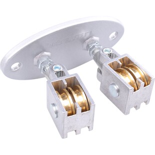 升降晾衣架手摇配件通用万向轮单杆不锈钢轮转向器滑轮双杆定向轮