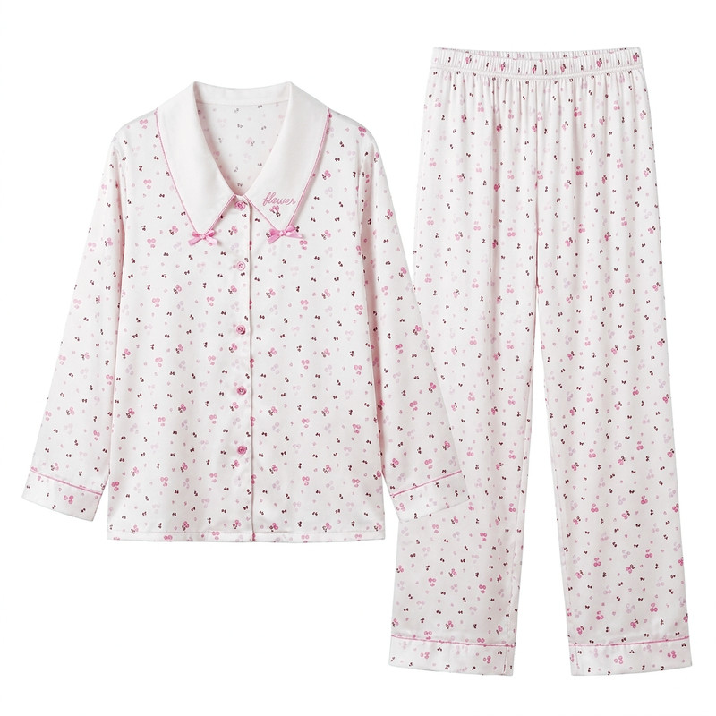 粉色樱桃可爱家居服套装可外穿女