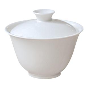 元无景德镇陶瓷盖碗单个高档月白风清防烫盖碗草木灰茶具茶碗套装