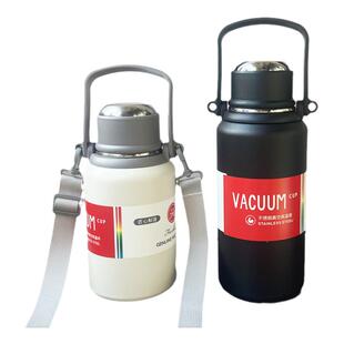 保温杯316l不锈钢学生户外大容量1000ml女男带背带水壶斜跨水杯