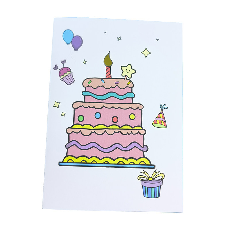 蛋糕生日贺卡纸电路 网红涂鸦发光 男女儿童学生DIY手工制作作业