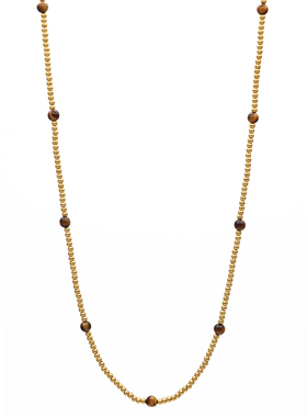 ZOXI不掉色女款叠戴圆珠项链配饰